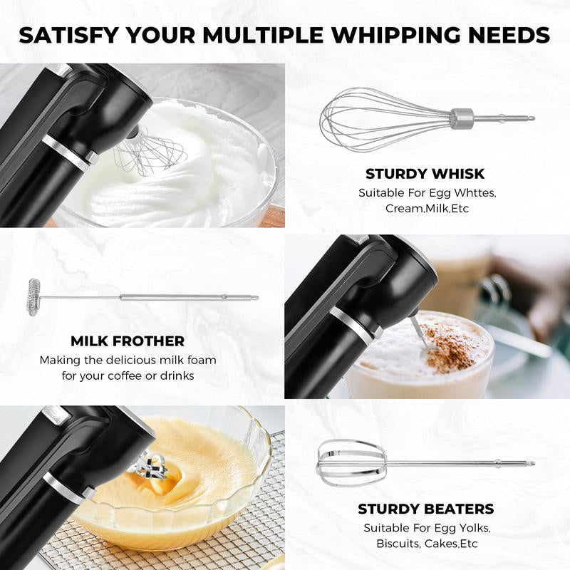 Pukomc Cordless Hand Blender & Mixer – 12-Speed, Bpa-Free, Dishwasher Safe – Multi-Functional for Whipping, Mixing, Beating Egg Whites, Cake Batter, Biscuits & Cream | Wireless & Lightweight