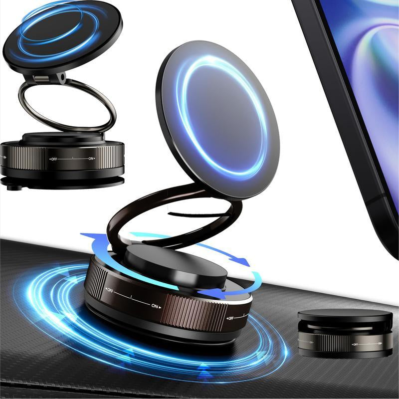 360° Vacuum Magnetic Phone Holder, Hands-Free ,For Outdoorfun/Mirror/Shower/Smooth Surface,Strong Suction Cup Magnetic Car Phone Holderfor All Smartphones & All Car Models Adjustable