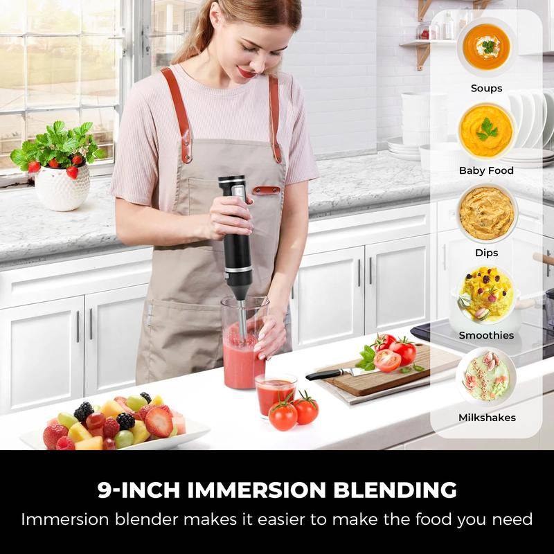 Pukomc Cordless Hand Blender & Mixer – 12-Speed, Bpa-Free, Dishwasher Safe – Multi-Functional for Whipping, Mixing, Beating Egg Whites, Cake Batter, Biscuits & Cream | Wireless & Lightweight