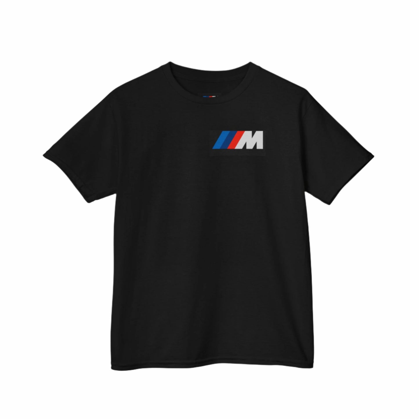 Black t-shirt with BMW M logo on a white background