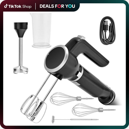 Pukomc Cordless Hand Blender & Mixer – 12-Speed, Bpa-Free, Dishwasher Safe – Multi-Functional for Whipping, Mixing, Beating Egg Whites, Cake Batter, Biscuits & Cream | Wireless & Lightweight